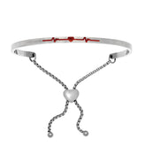 Intuitions Stainless Steel Satin Square Heart Beat Bangle Bracelet fine designer jewelry for men and women